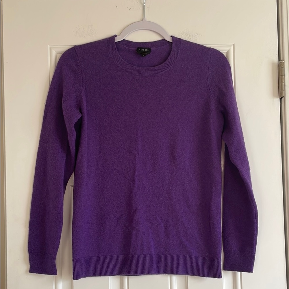 Talbots 100% Cashmere Purple Sweater Sz S